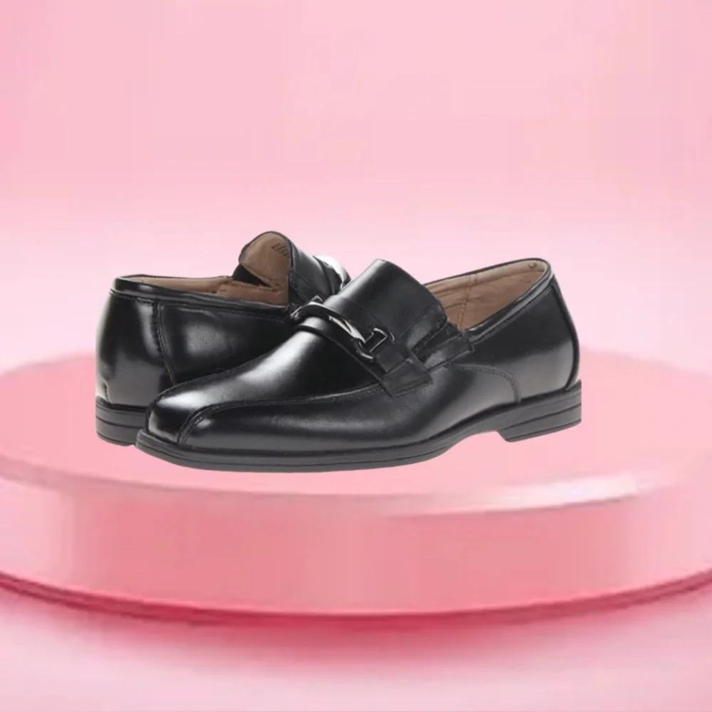 NIB Florsheim Reveal Bit Jr Black Leather Loafers Boys Toddler Size 11